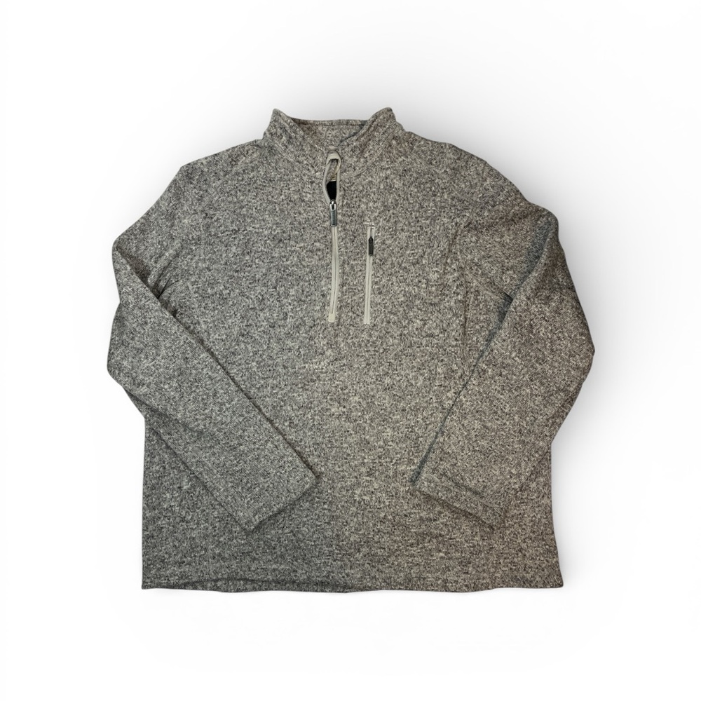Woolrich Men’s XXL 1/4 Zip Fleece Pullover Gray Marled‎ Sweater Knit Quarter Zip